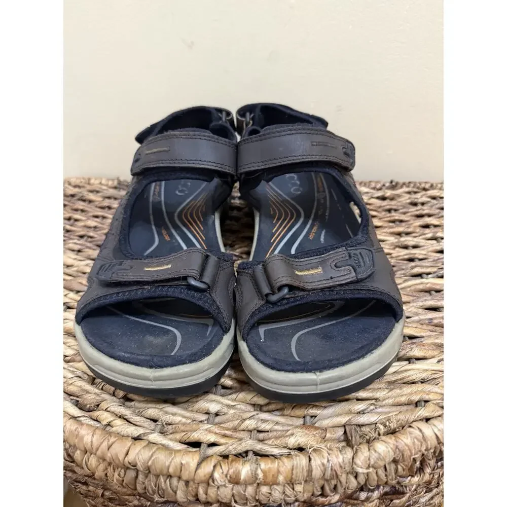 Ecco Offroad Yucatan Brown Leather Sport Hiking Outdoor Sandals Men’s Sz 10/10.5